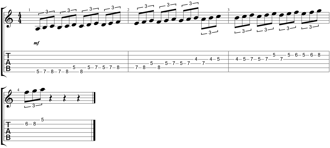 triplet minor scale sequences