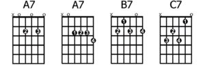 A7-A7-B7-C7 chords
