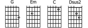 G - Em - C - D easy chords