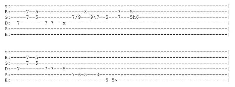 Basic blues guitar licks - key of A - Tablature