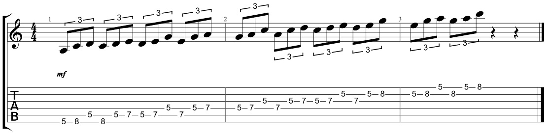 triplet pentatonic scale sequences