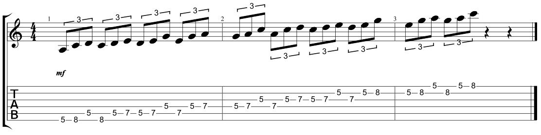 triplet pentatonic scale sequences