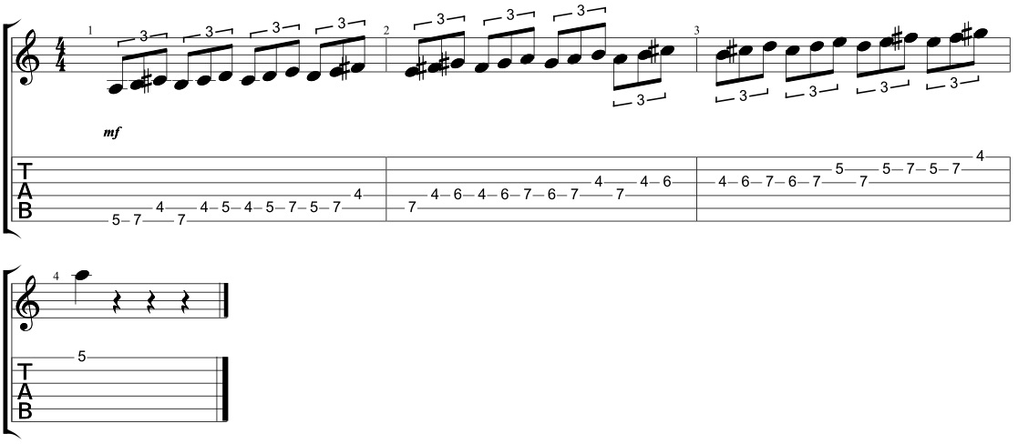 triplet major scale sequences